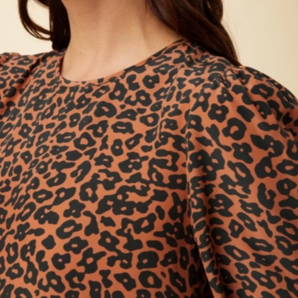 Amour Vert Darla Washable Silk Midi Shift Dress in Caramel Sauvage Large NWT - Picture 4 of 10